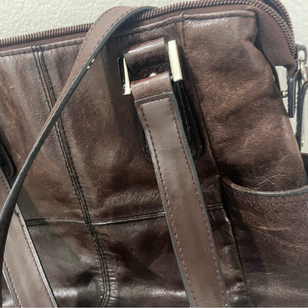 Brown leather purse
